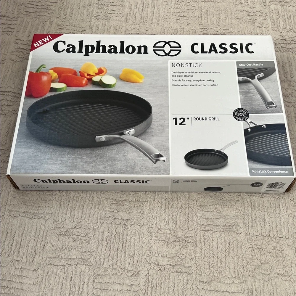 Calphalon Classic 12” round grill pan, New in box, Non-Stick Black Grill Pan - Picture 2 of 16